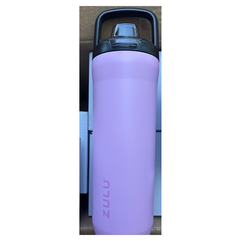 Zulu 18oz‎ Water Bottle Pink Orchid with 3 Interchangeable Lids Twist Chug Straw